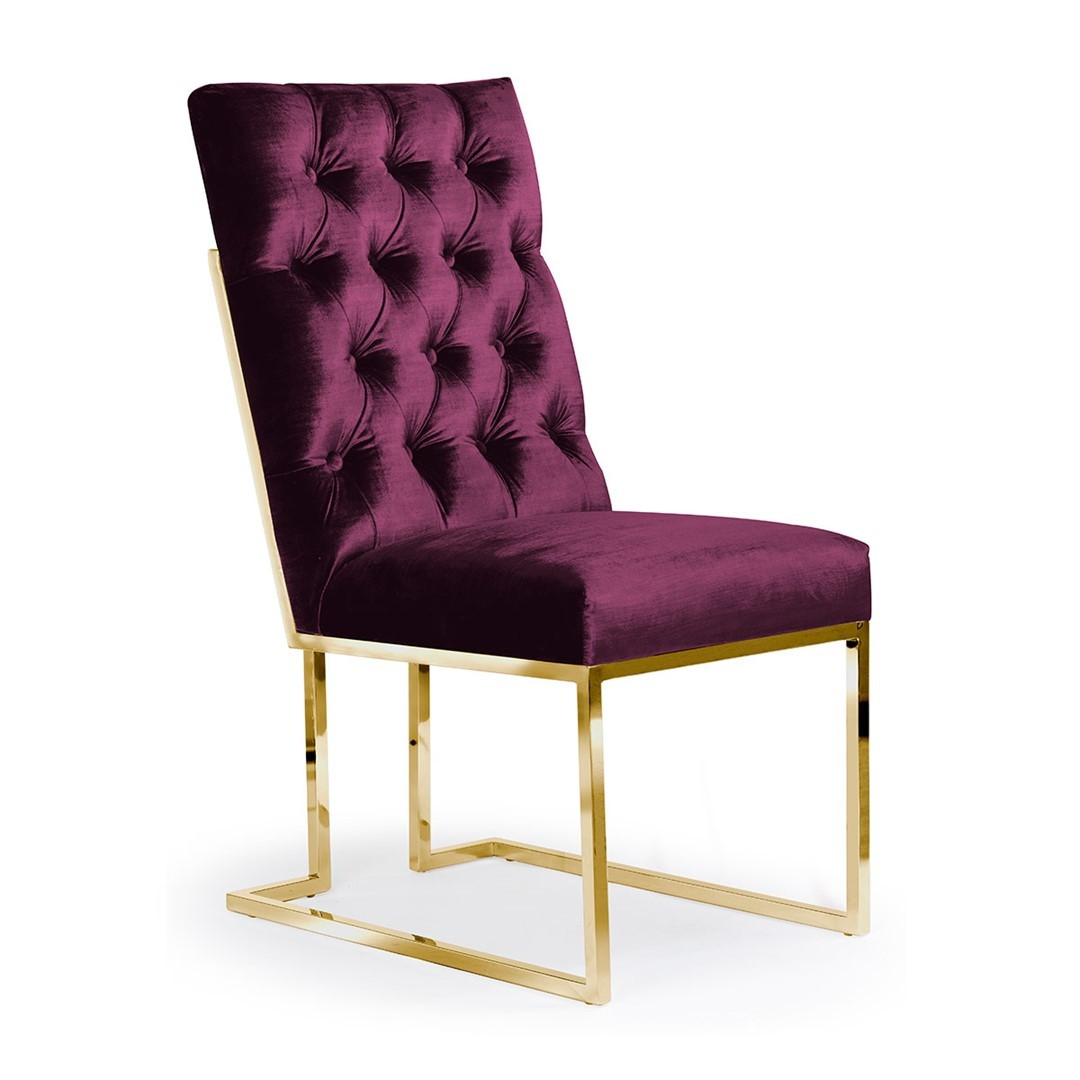 Poze Scaun tapitat Paul burgundy/gold - H97 cm