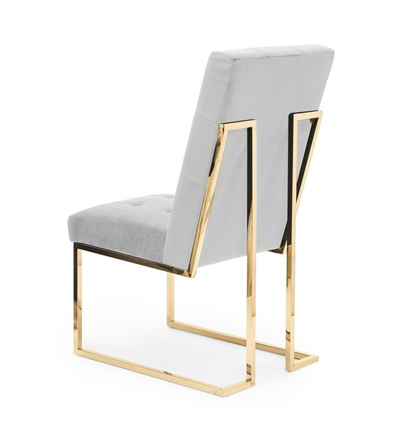Poze Scaun tapitat Pierre gri/gold - H97 cm