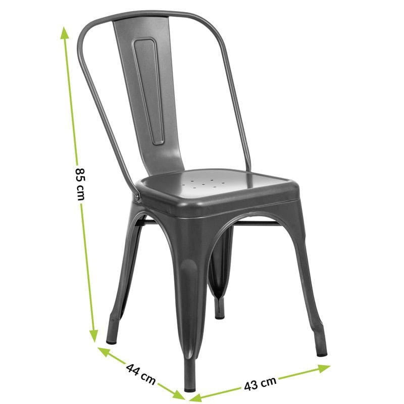 Poze Set 4 scaune Hugo gri H85 cm