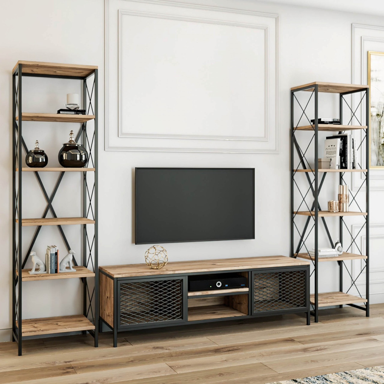 Poze Set Comoda TV + 2 rafturi Maxim (3 piese)