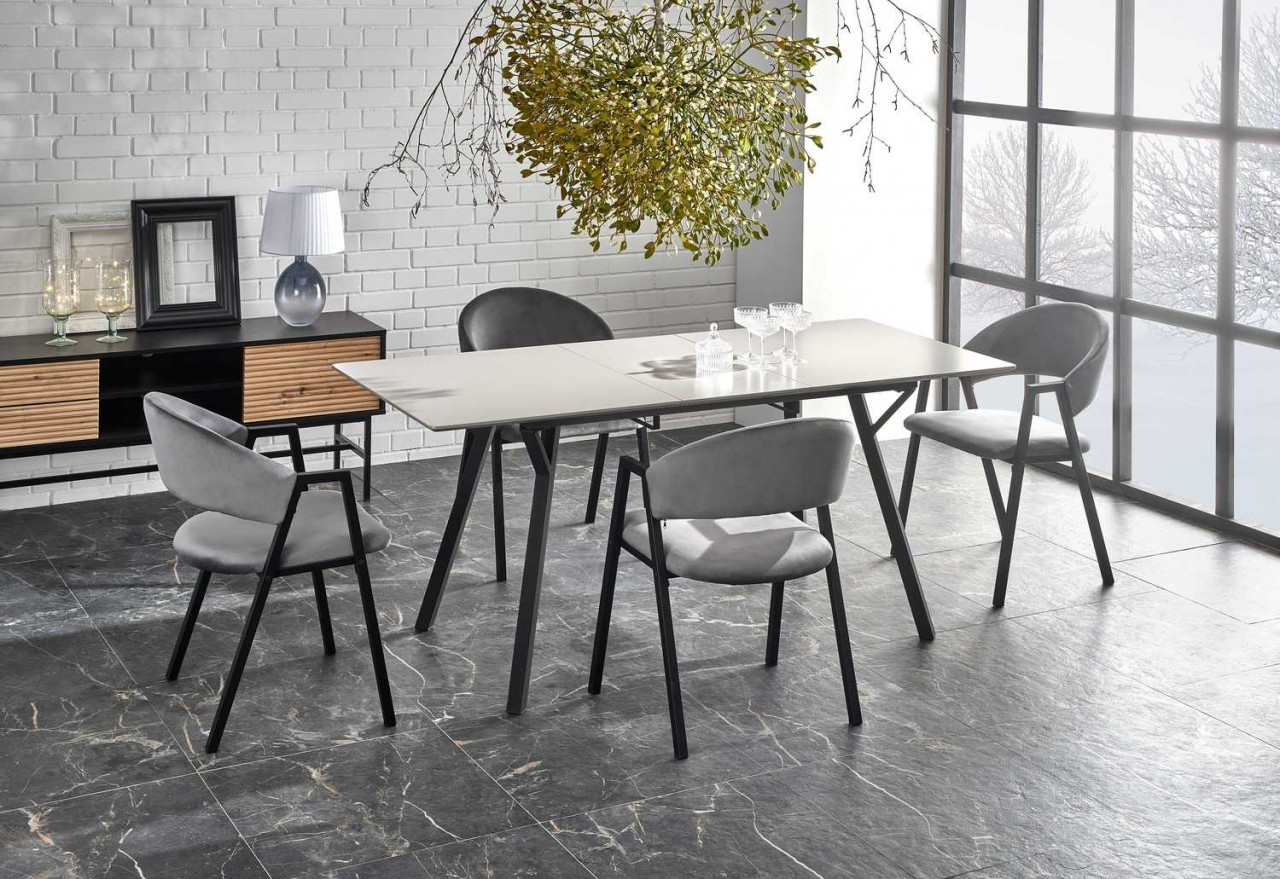 Poze Set masa extensibila Balrog 2 L140-180 cm + 4 scaune K473 velvet gri