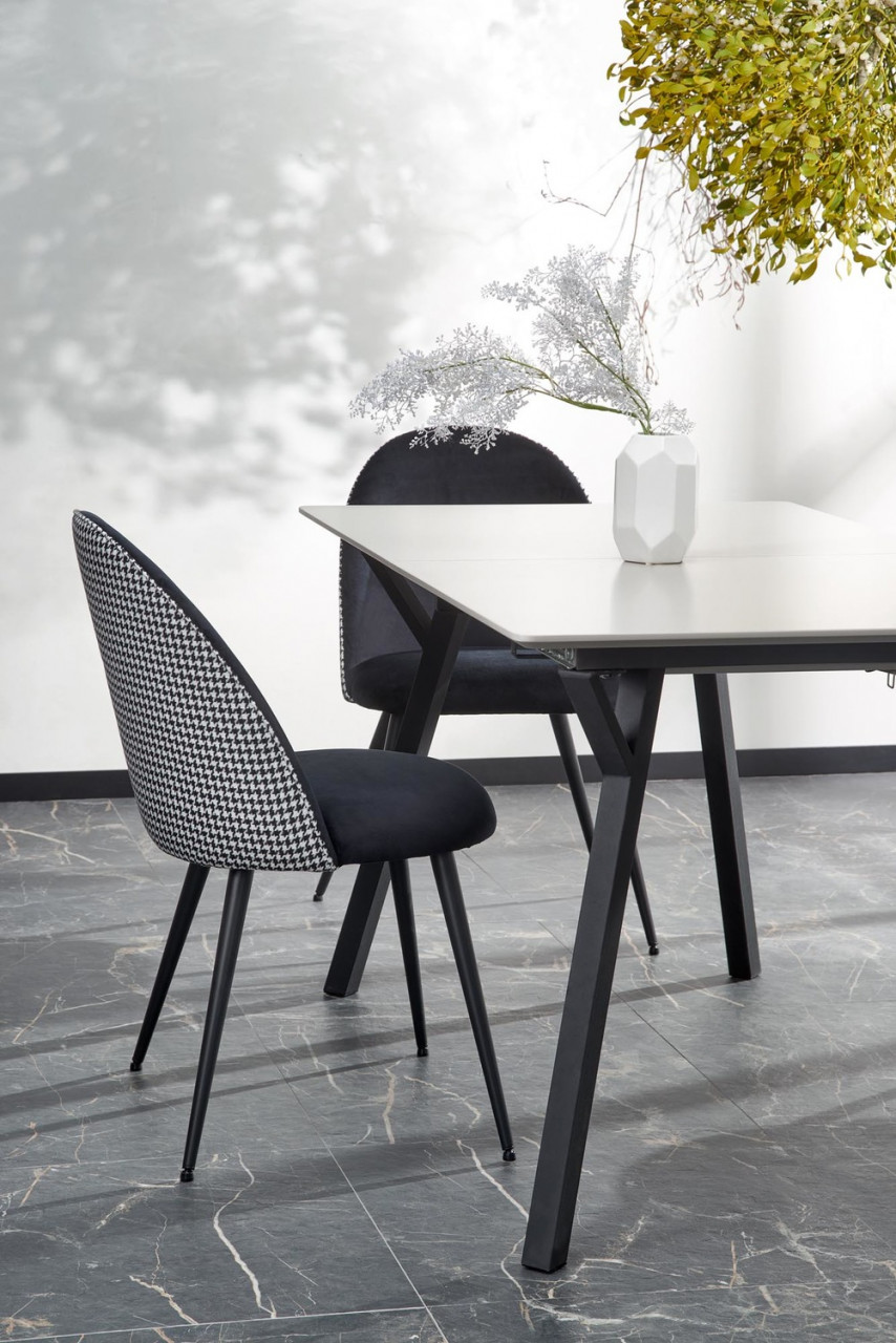 Poze Set masa extensibila Balrog 2 L140-180 cm + 4 scaune K478 negru/alb