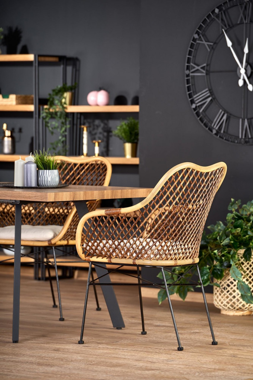 Poze Set masa extensibila Berlin L160-220 cm + 4 scaune K336 ratan natural