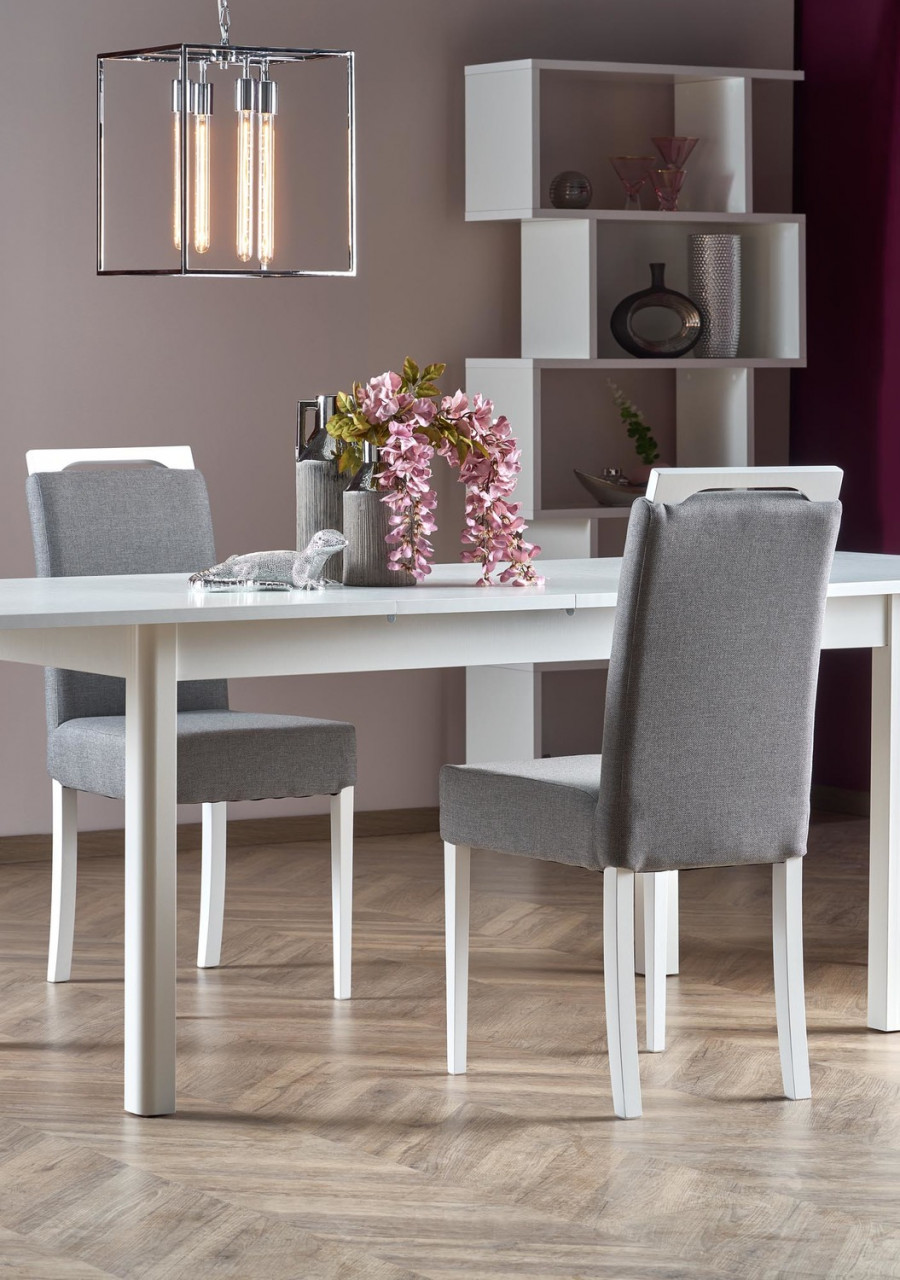 Poze Set masa extensibila Florian alb/alb L160-228 cm + 4 scaune Clarion gri/alb Inari91