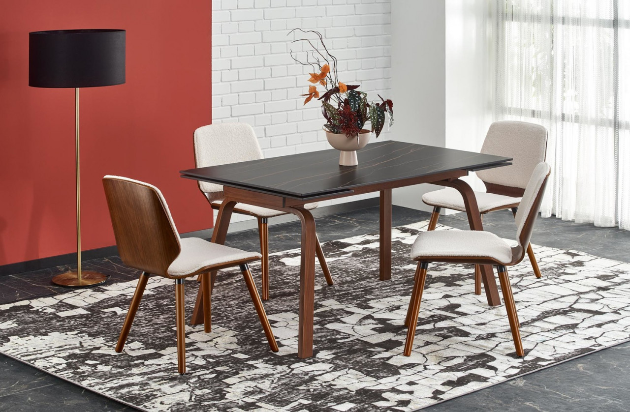 Poze Set masa extensibila Lozano L140-200 + 4 scaune K511 crem/nuc