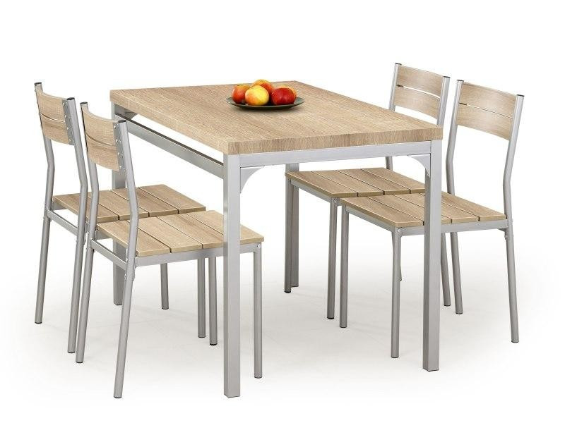 Set masa mdf + 4 scaune malcolm stejar sonoma