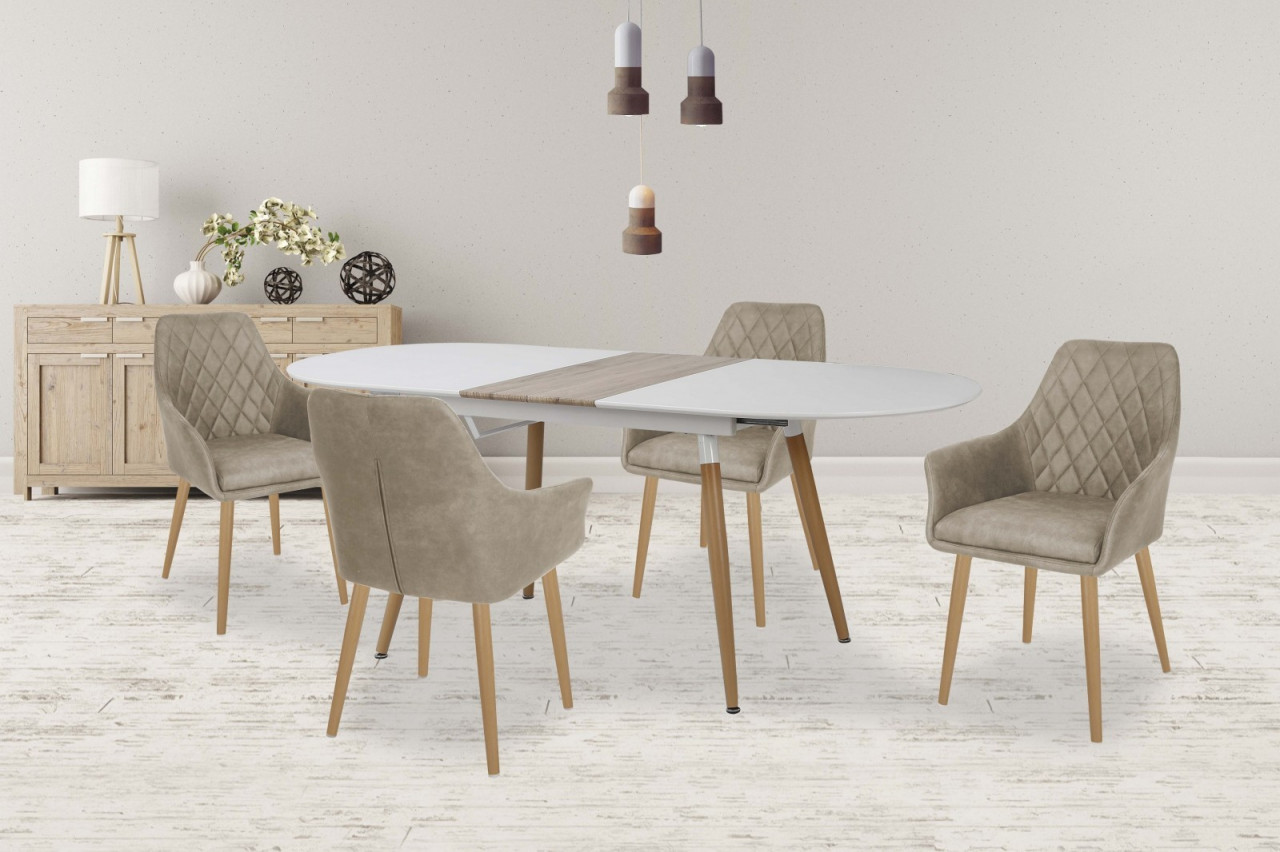 Poze Set masa MDF Caliber + 4 scaune K287 bej