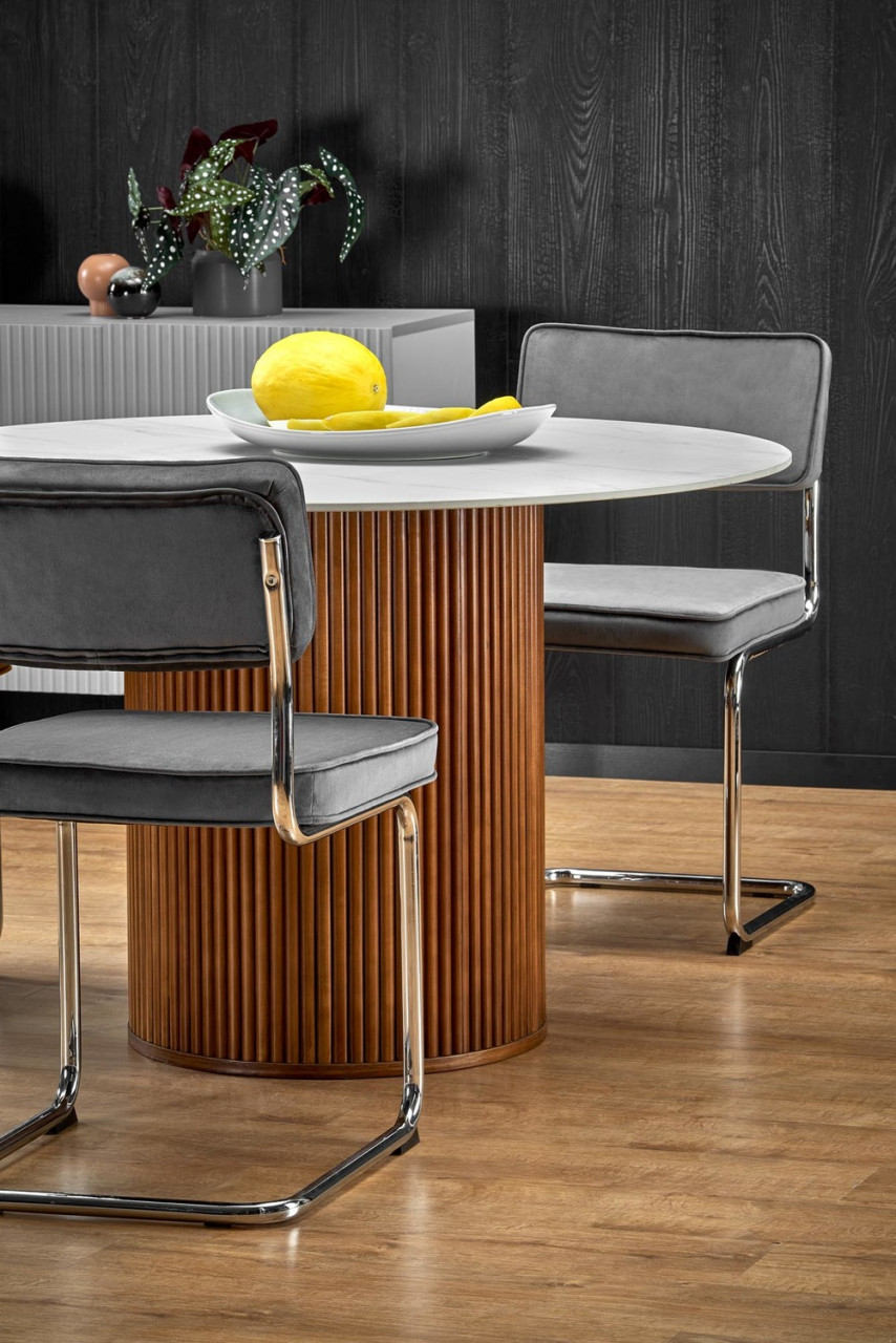 Poze Set masa rotunda Bruno + 2 scaune K510 gri + 2 scaune K510 mustariu