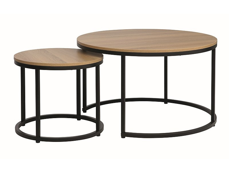 Set mese de cafea dion - stejar/negru mat