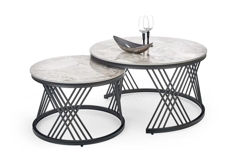 Poze Set mese de cafea Flamingo – Marmura Gri/Negru