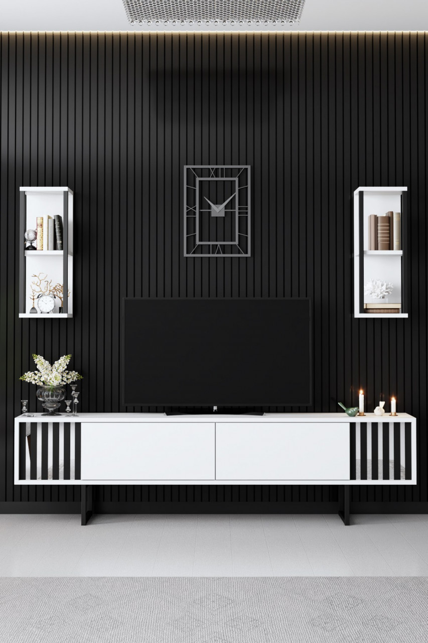 Poze Set mobilier living Chrome Line alb/negru