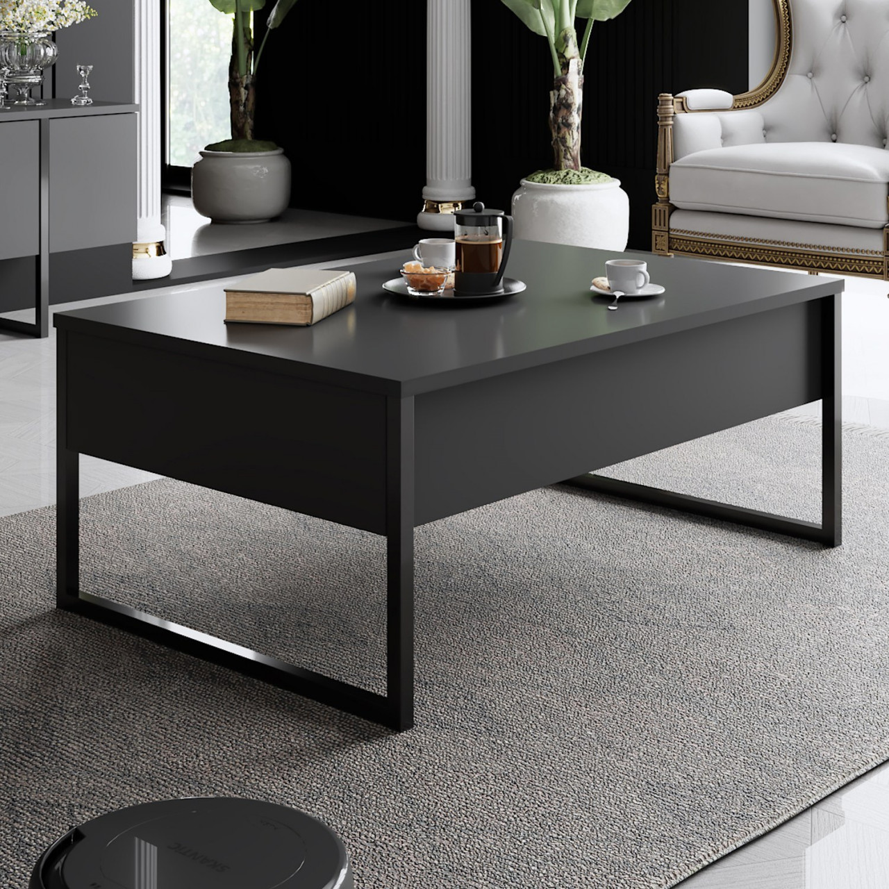 Poze Set mobilier living Luxe antracit/negru