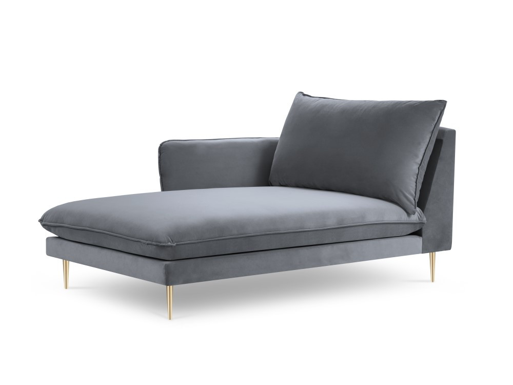 Poze Sezlong tapitat Vienna velvet/picioare gold – L170 x l110 x h95