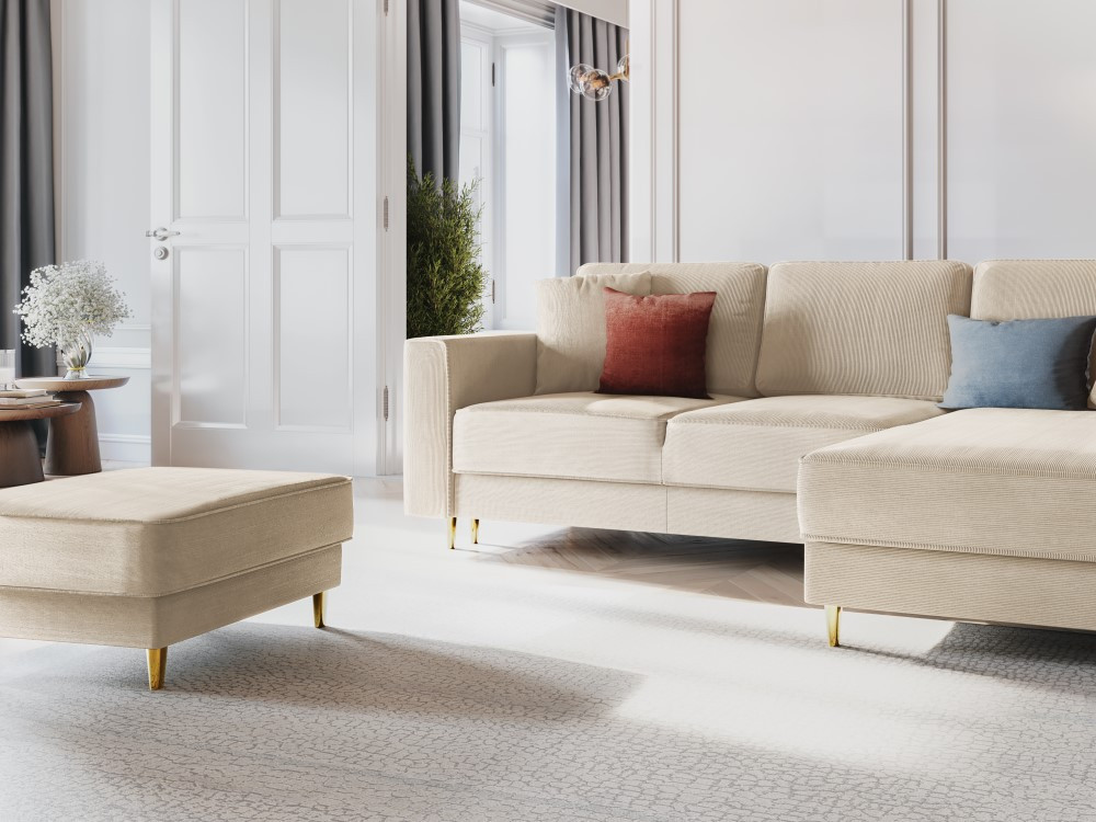 Poze Taburet Fano tapitat velvet/picioare gold – L64 x l64 x h44