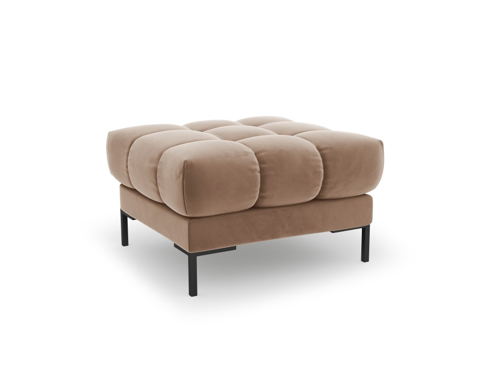 Poze Taburet tapitat Bali velvet/picioare negre – L60 x l60 x h41