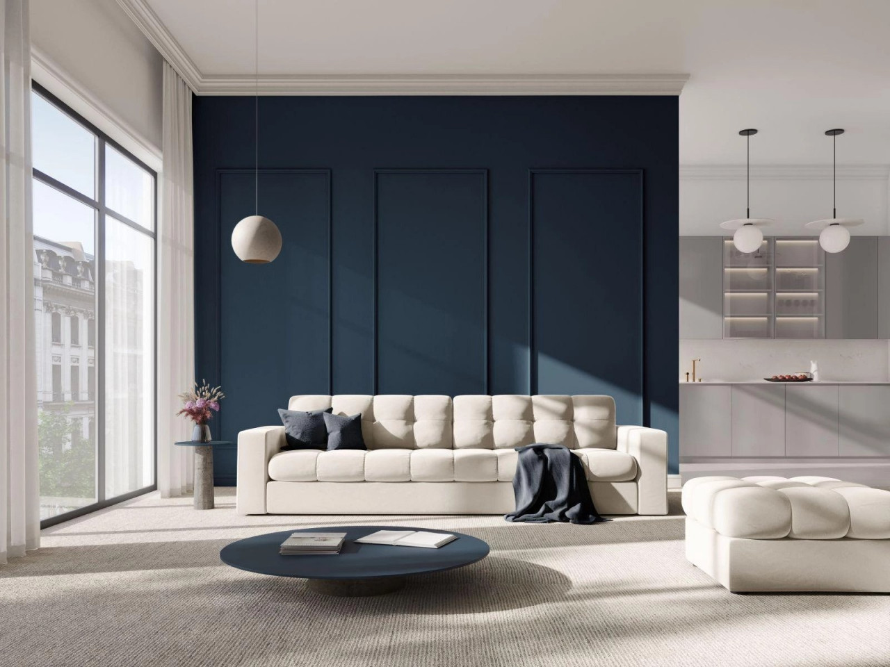 Poze Taburet tapitat cu catifea Justin