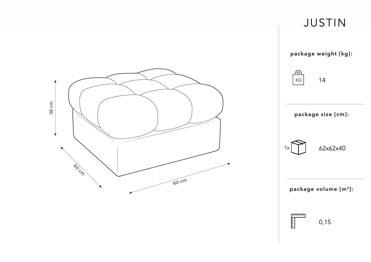 Poze Taburet tapitat cu stofa Justin