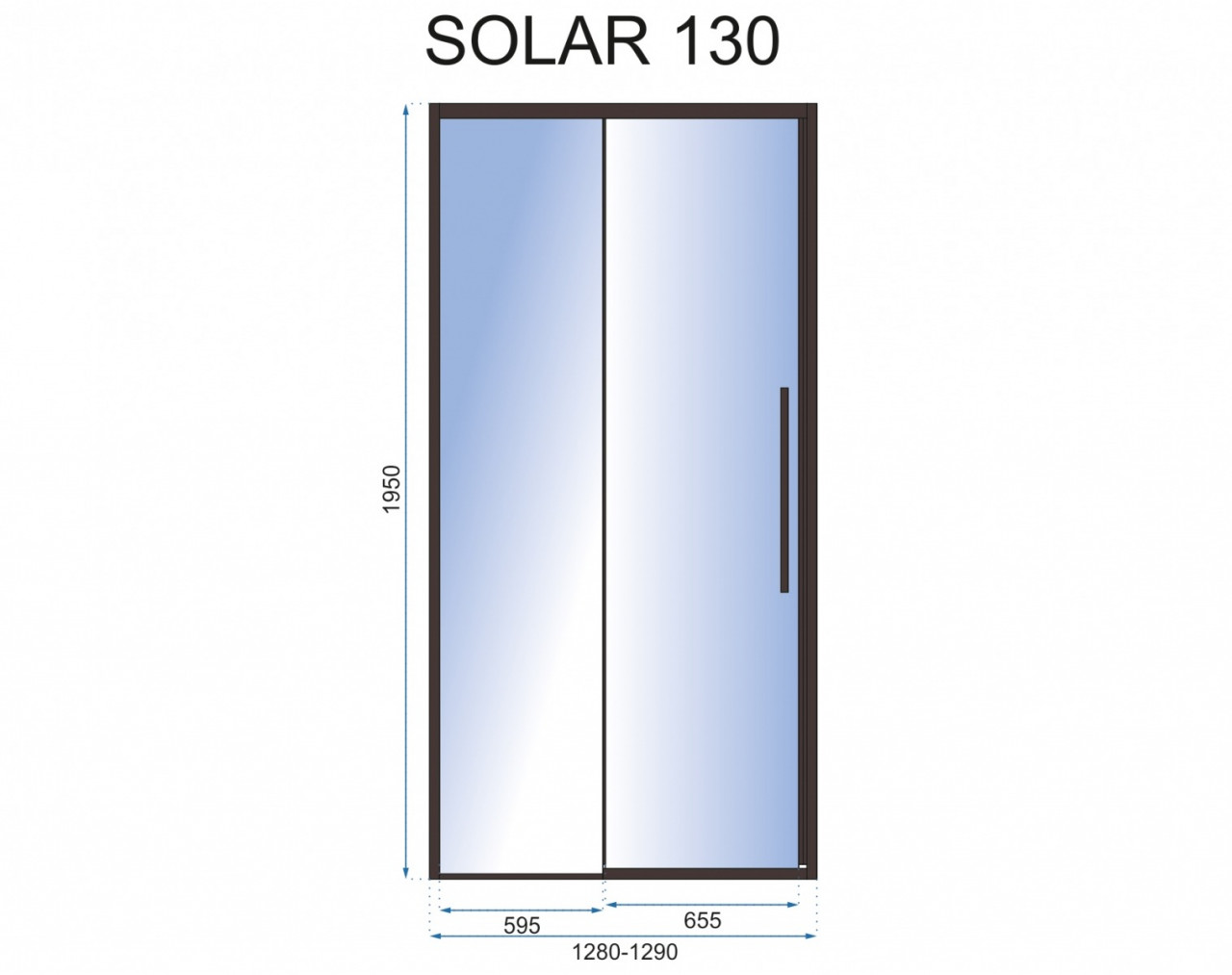 Poze Ușă pentru dus Solar sticla securizata - 130x195 cm