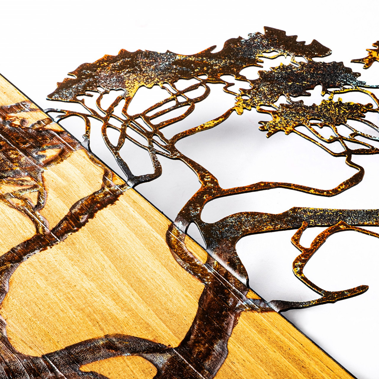 Poze Accesoriu decorativ de perete din lemn Acacia Tree - 328-A
