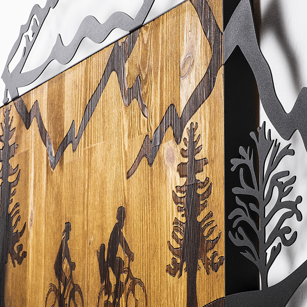 Poze Accesoriu decorativ de perete din lemn Bicycle riding in nature 2