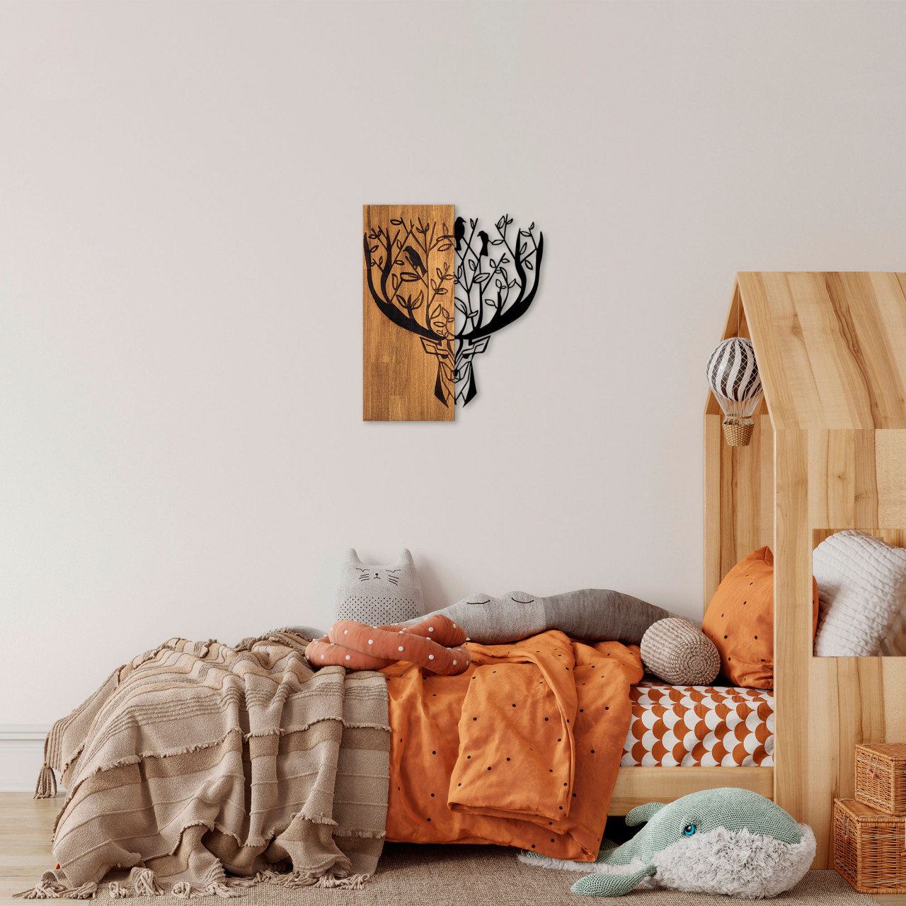 Poze Accesoriu decorativ de perete din lemn Deer 1