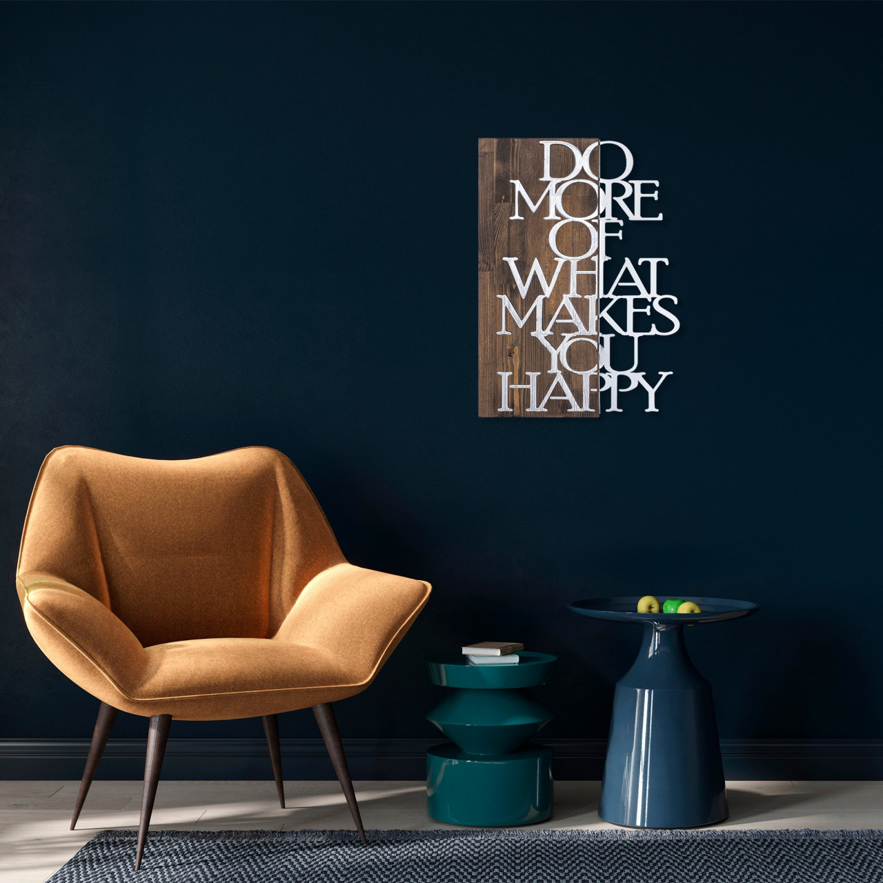Poze Accesoriu decorativ de perete din lemn Do more - argintiu