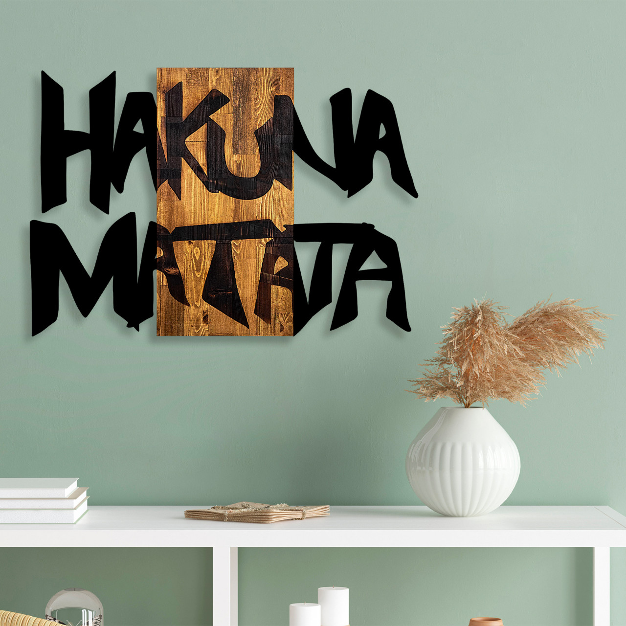 Poze Accesoriu decorativ de perete din lemn Hakuna Matata 5