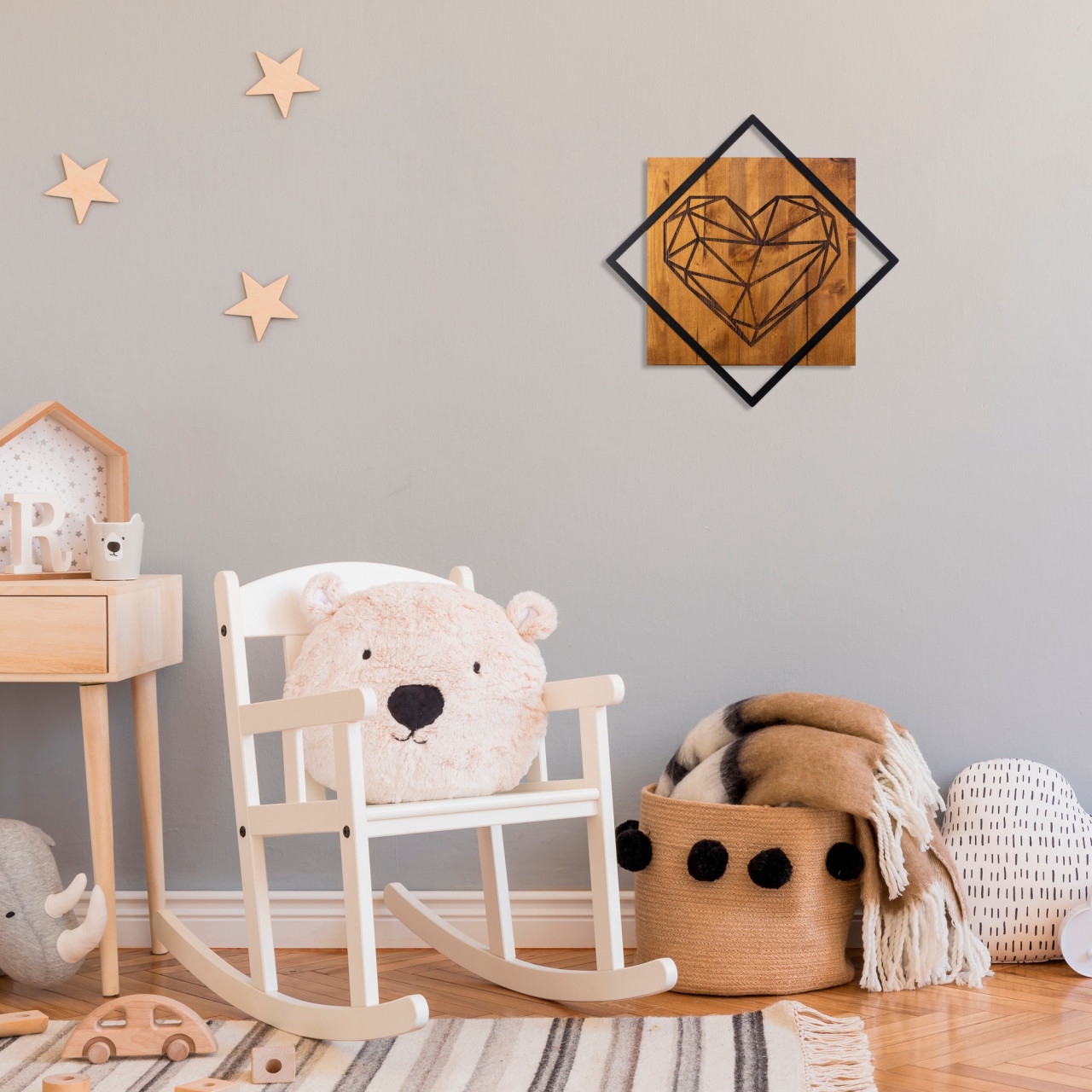 Poze Accesoriu decorativ de perete din lemn Heart 2
