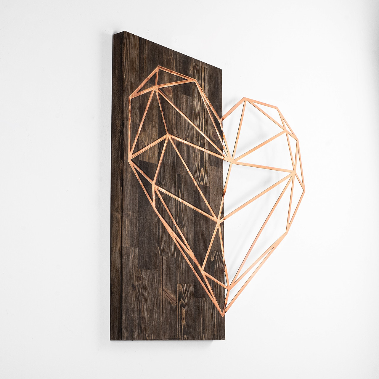 Poze Accesoriu decorativ de perete din lemn Heart - Copper