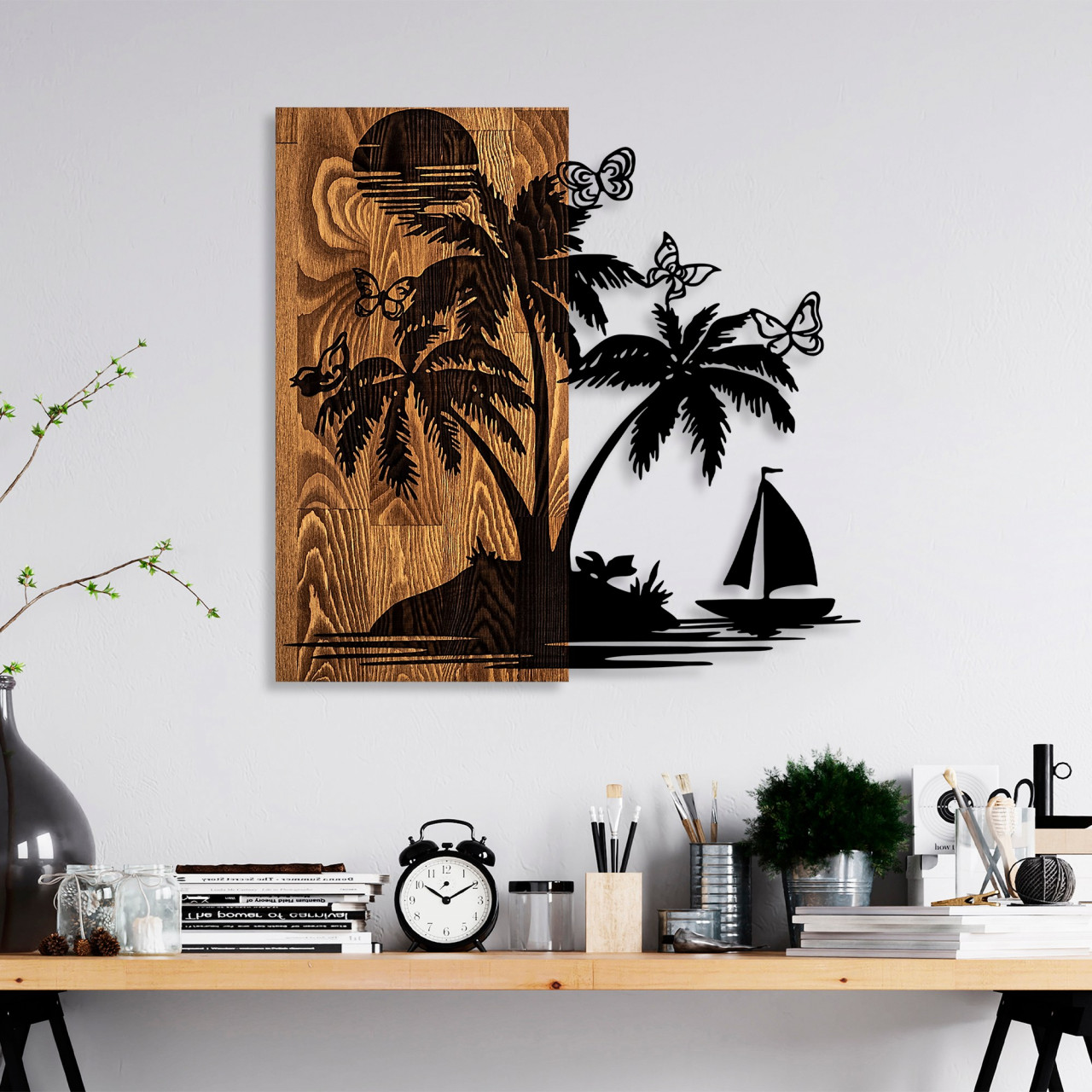 Poze Accesoriu decorativ de perete din lemn Holiday island
