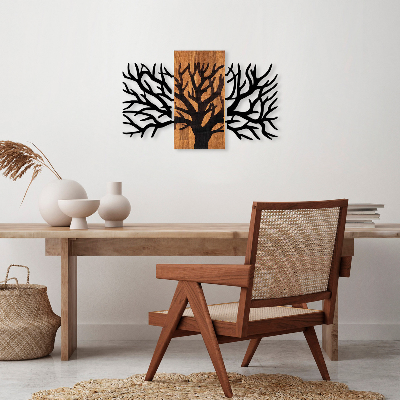 Poze Accesoriu decorativ de perete din lemn Horn tree - 381