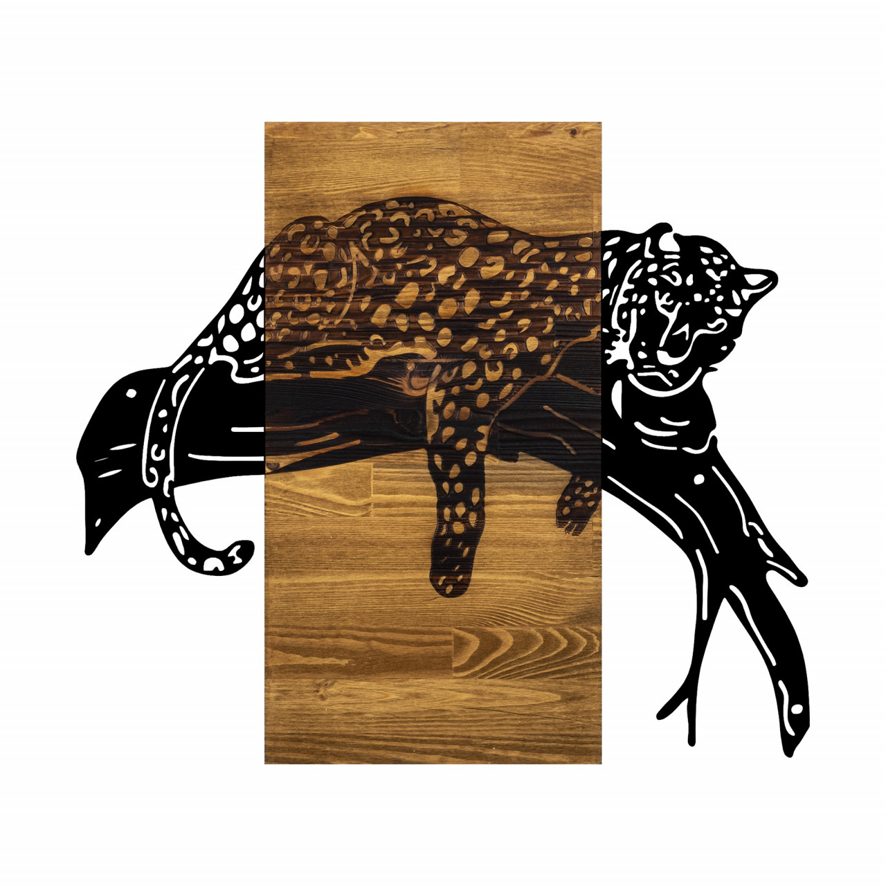 Poze Accesoriu decorativ de perete din lemn Leopard