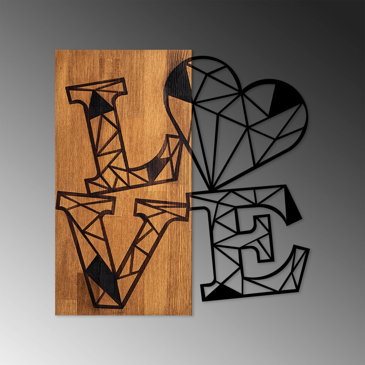 Poze Accesoriu decorativ de perete din lemn Love 1