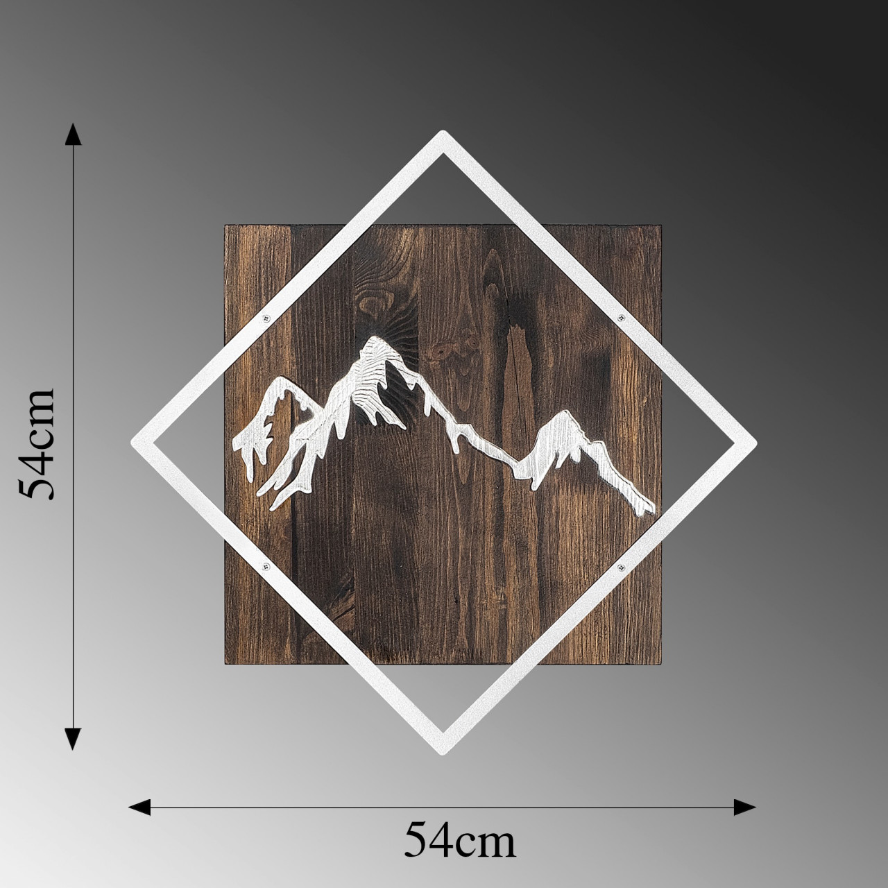 Poze Accesoriu decorativ de perete din lemn Mountain argintiu