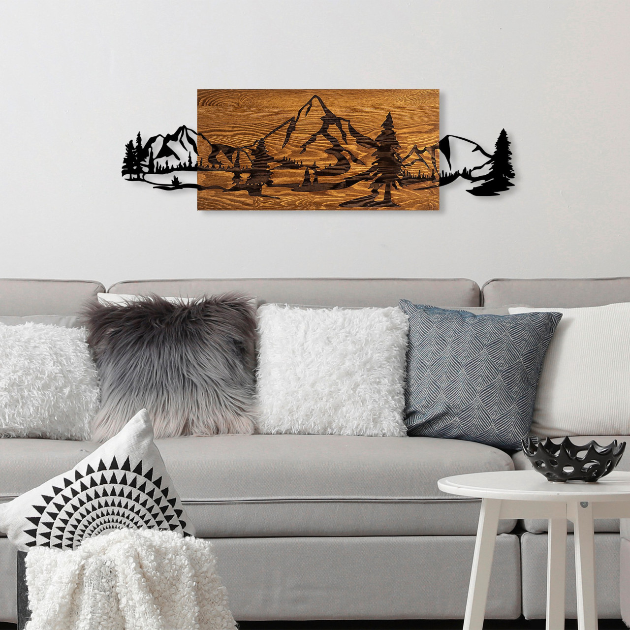 Poze Accesoriu decorativ de perete din lemn Mountain Range