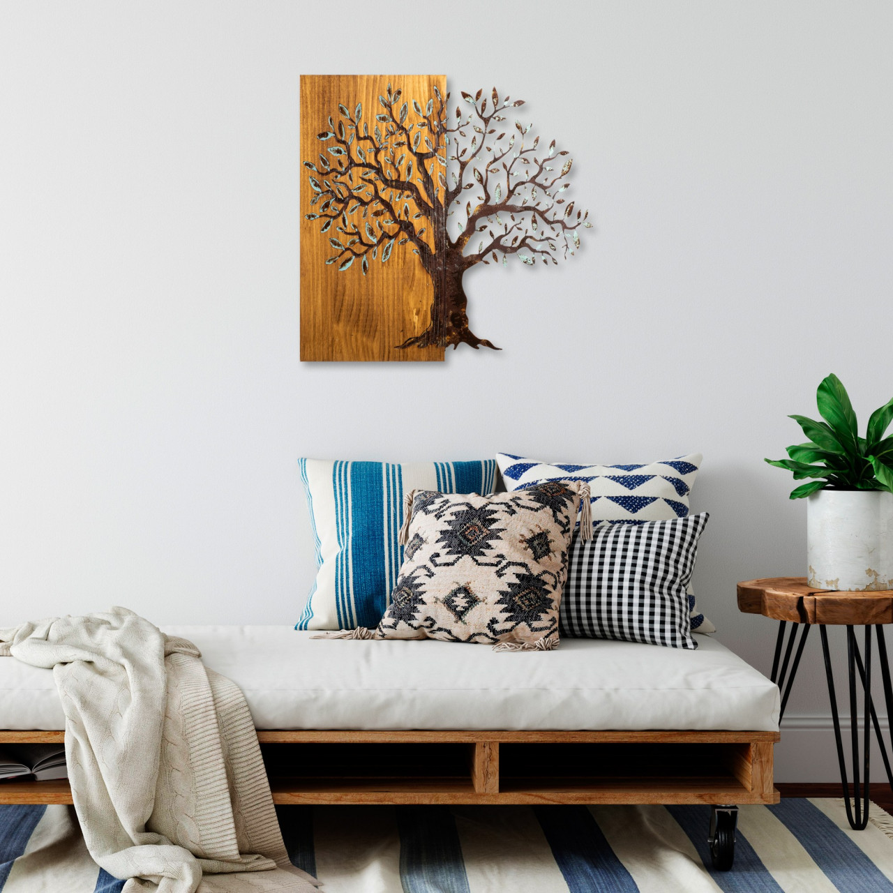 Poze Accesoriu decorativ de perete din lemn Mysterious Tree - 371-A