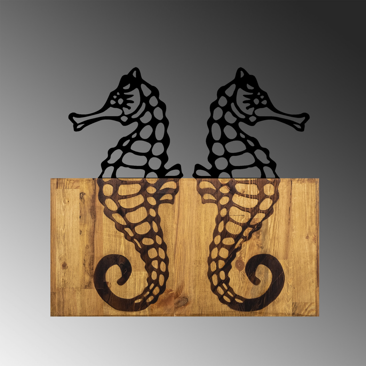 Poze Accesoriu decorativ de perete din lemn Seahorse