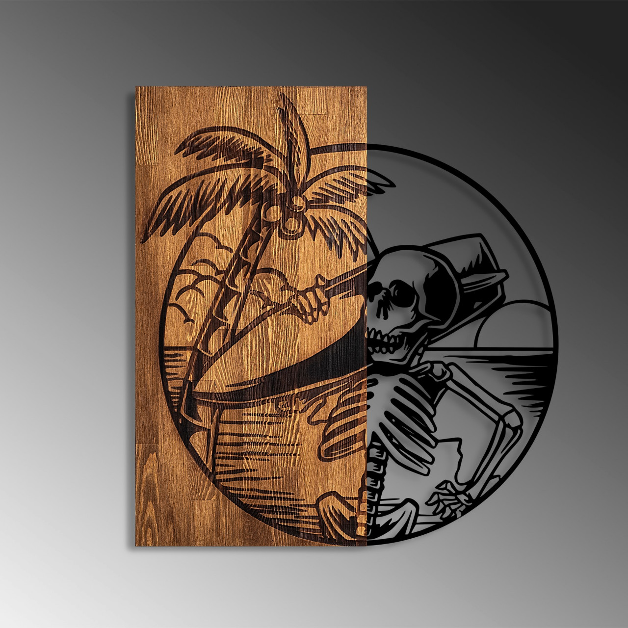 Poze Accesoriu decorativ de perete din lemn Skeletor