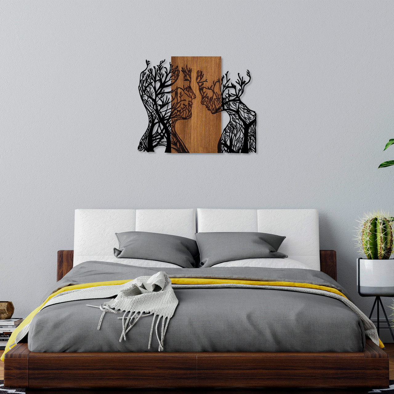 Poze Accesoriu decorativ de perete din lemn Tree Woman And Man