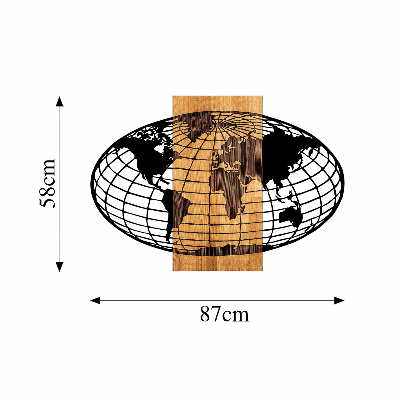 Poze Accesoriu decorativ de perete din lemn Wold map - 332
