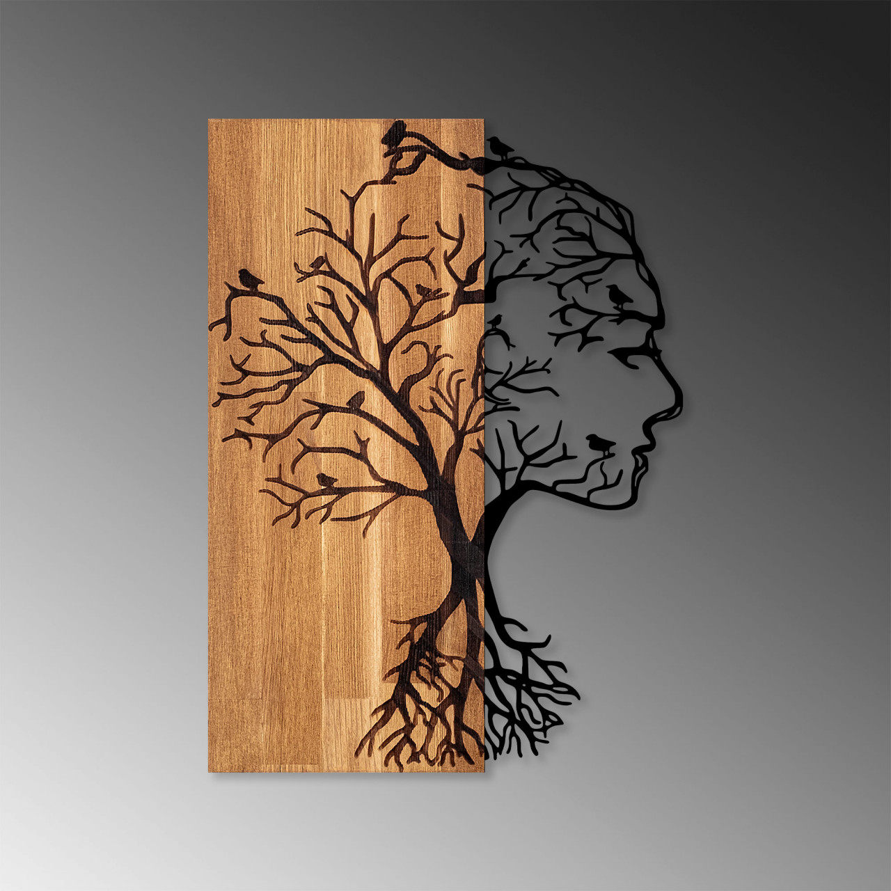 Poze Accesoriu decorativ de perete din lemn Woman Face