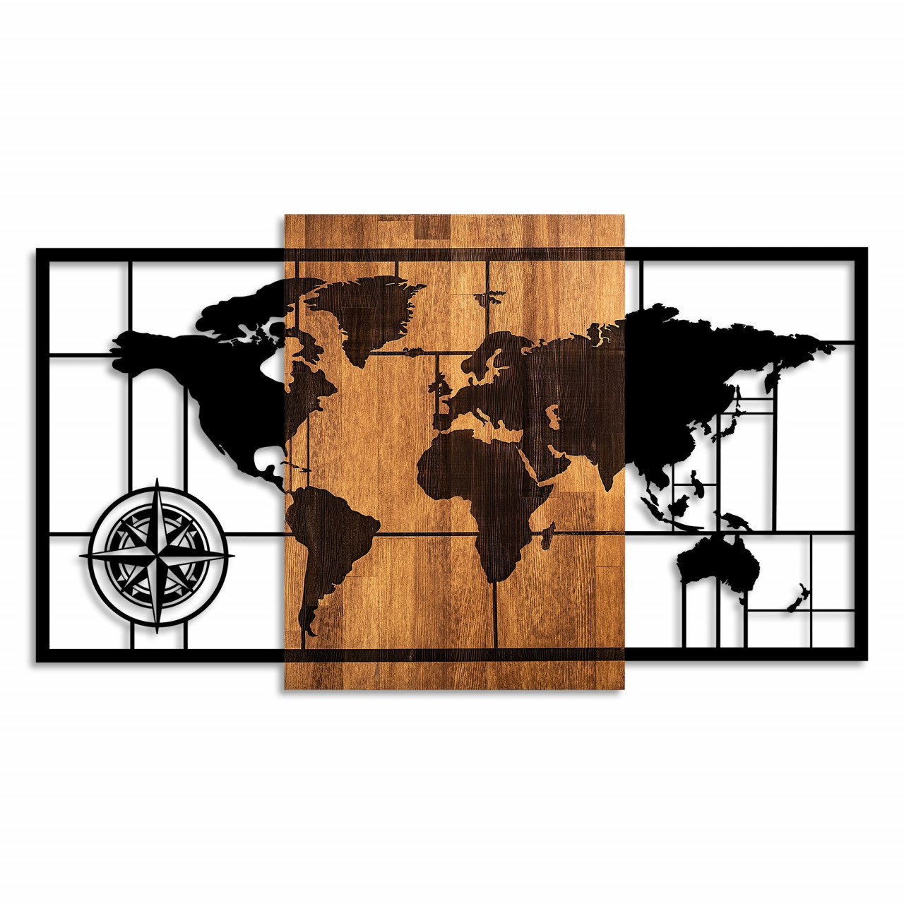 Poze Accesoriu decorativ de perete din lemn World Map 1-L