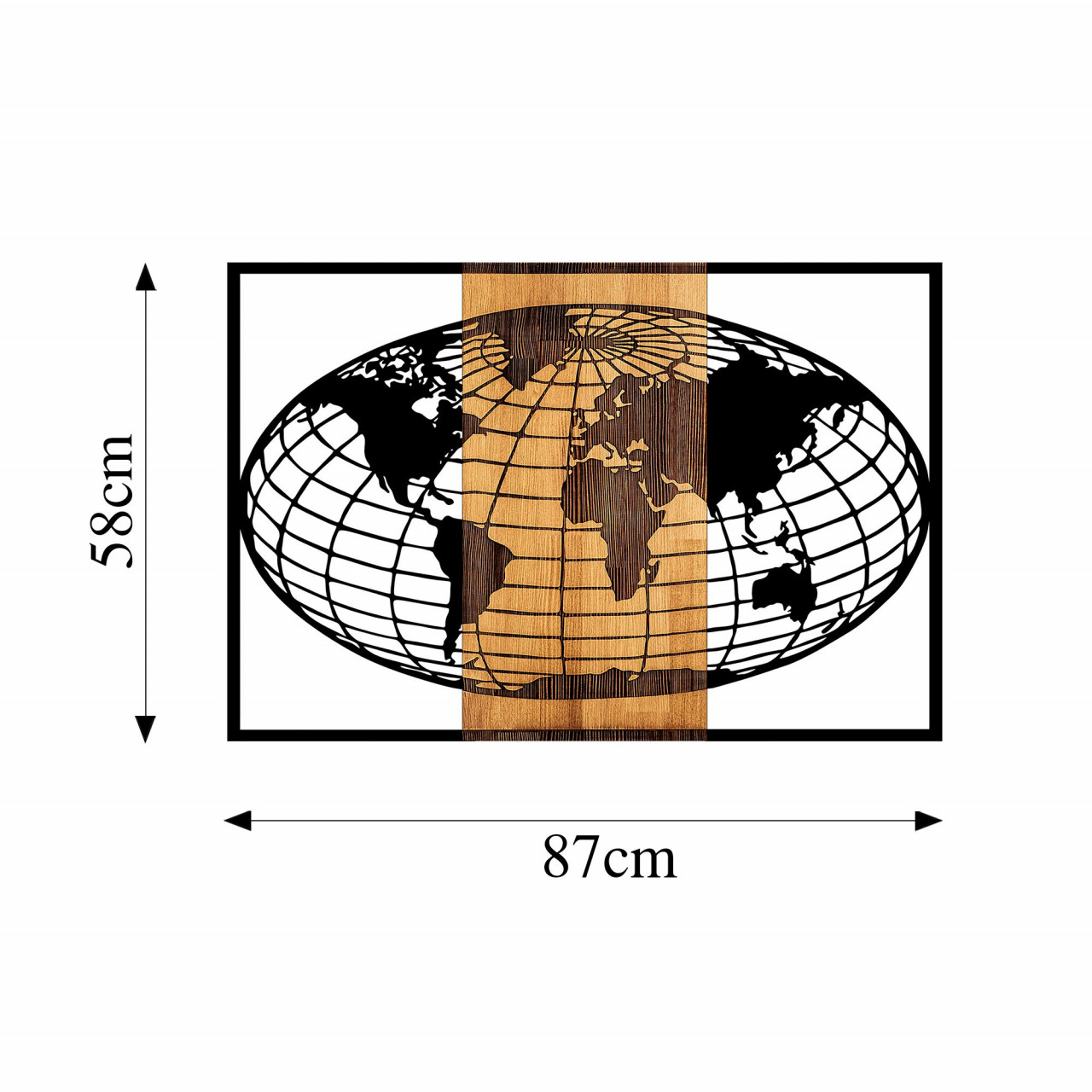 Poze Accesoriu decorativ de perete din lemn World Map - 326