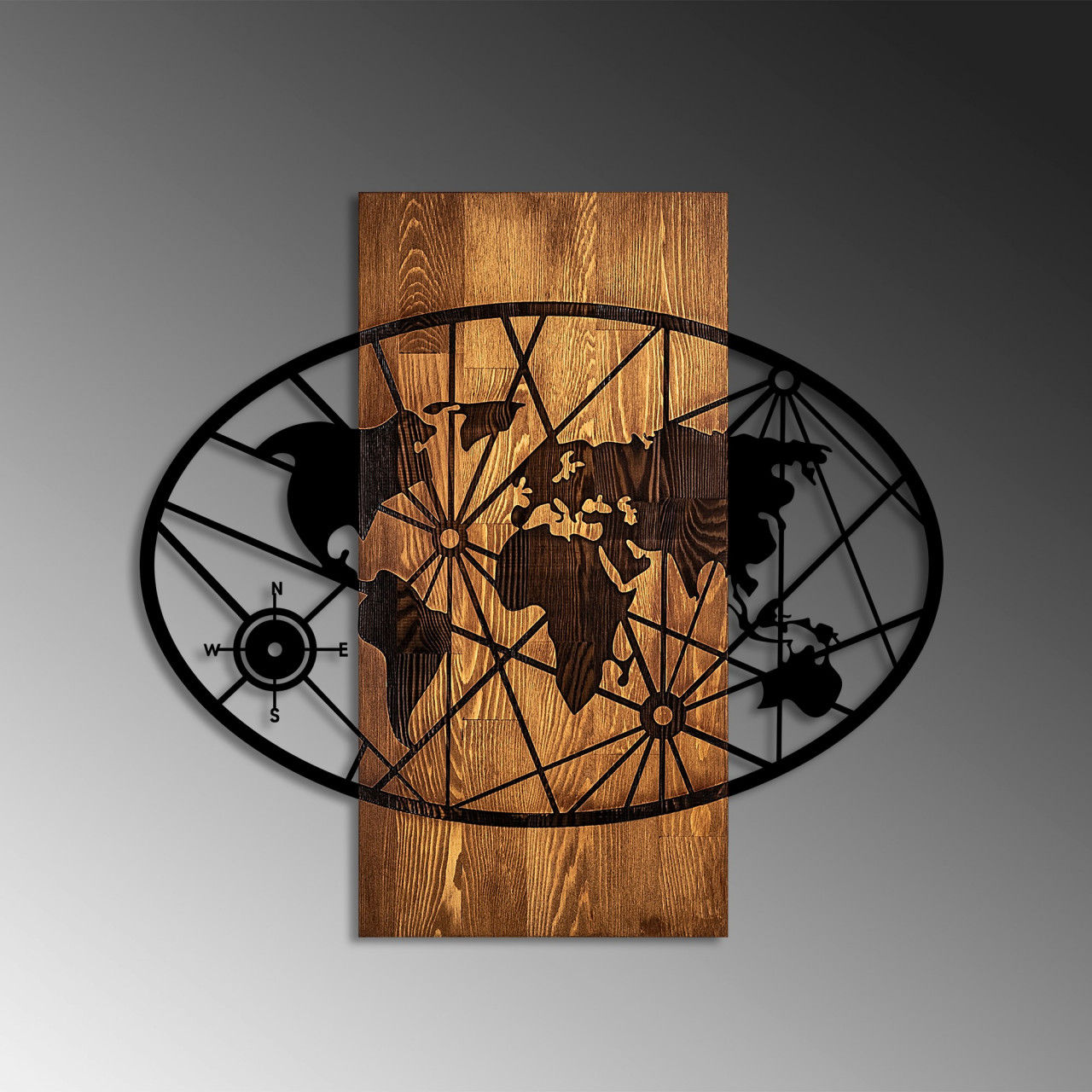 Poze Accesoriu decorativ de perete din lemn World Map 4-M