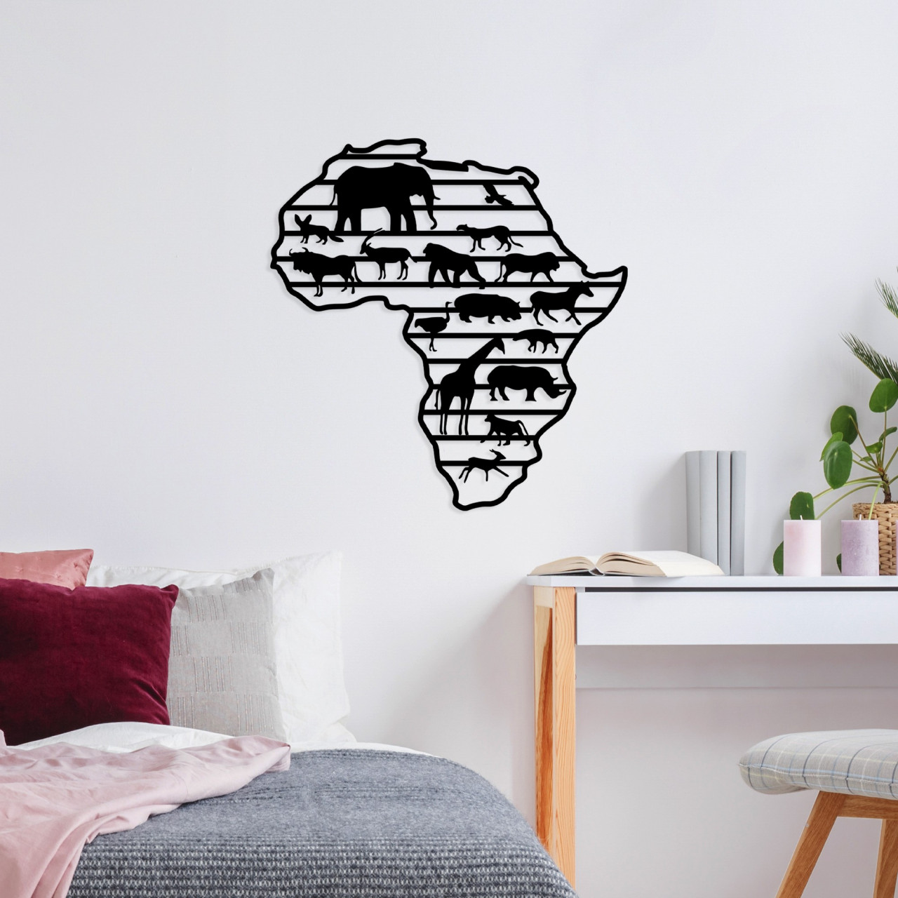 Poze Accesoriu decorativ de perete metalic African Animals