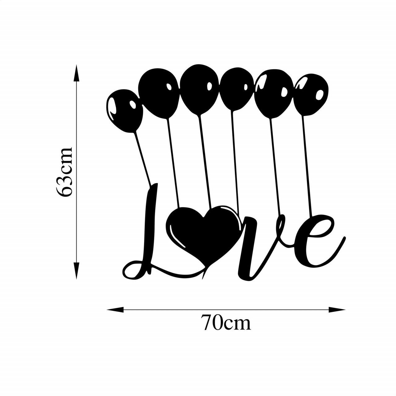 Poze Accesoriu decorativ de perete metalic Balloons Love - 493
