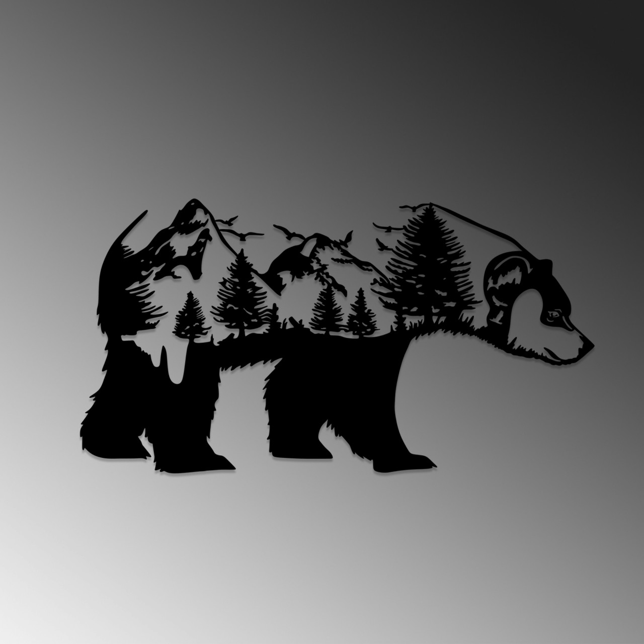 Poze Accesoriu decorativ de perete metalic Bear of the forest