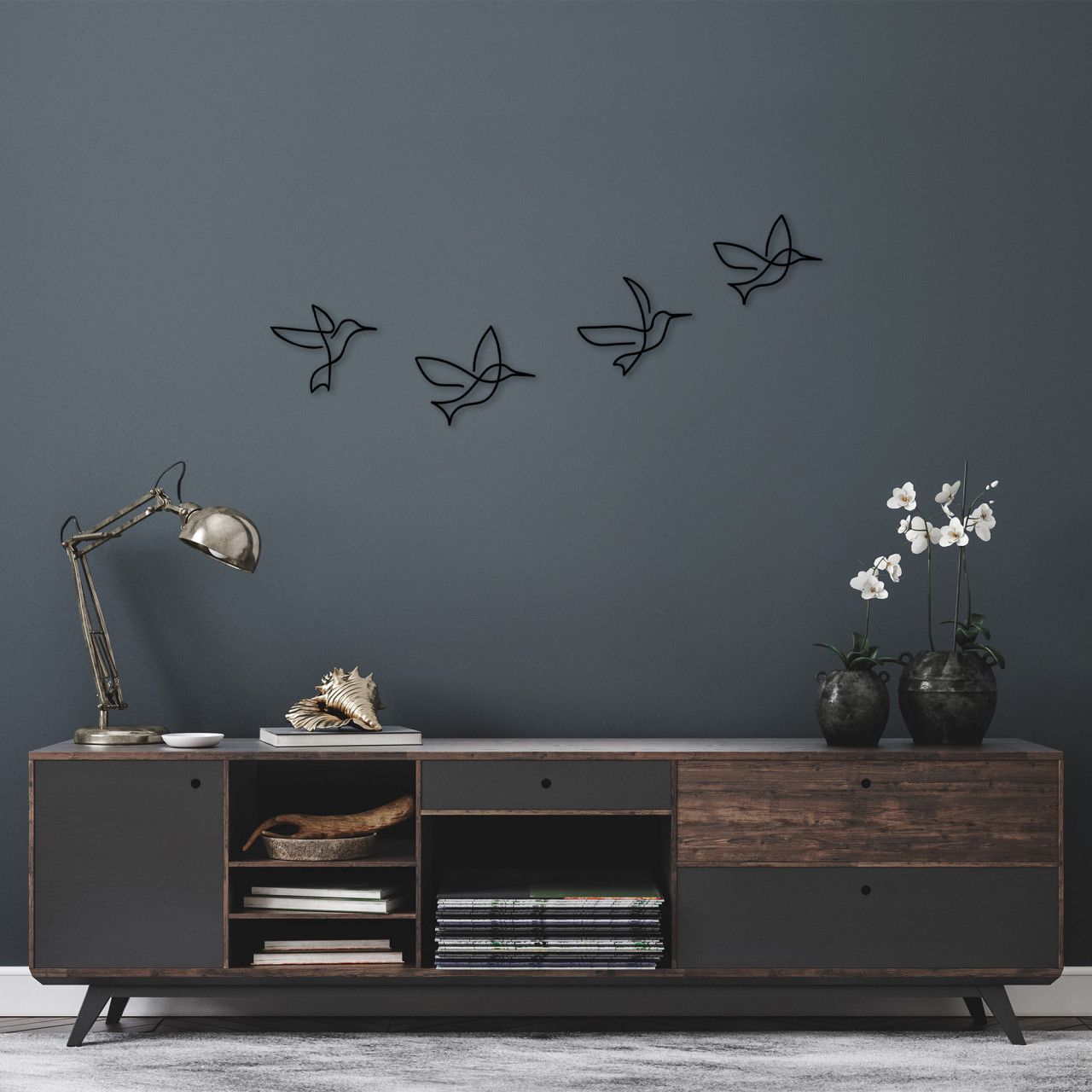 Poze Accesoriu decorativ de perete metalic Birds - 304