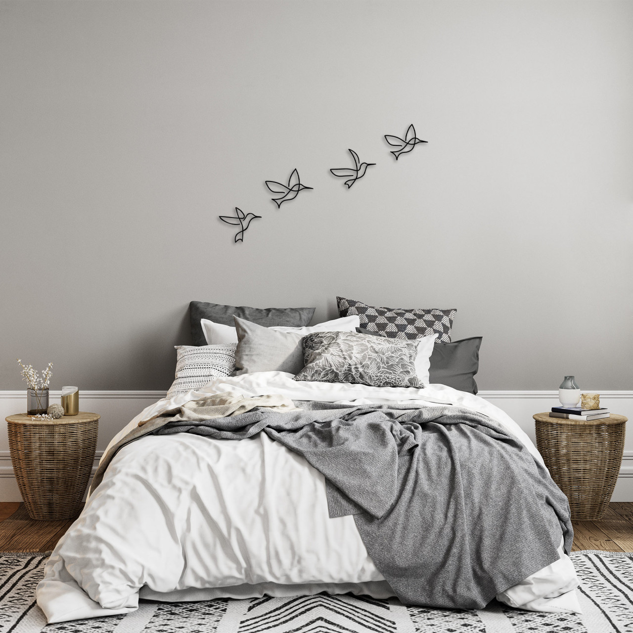 Poze Accesoriu decorativ de perete metalic Birds - 304