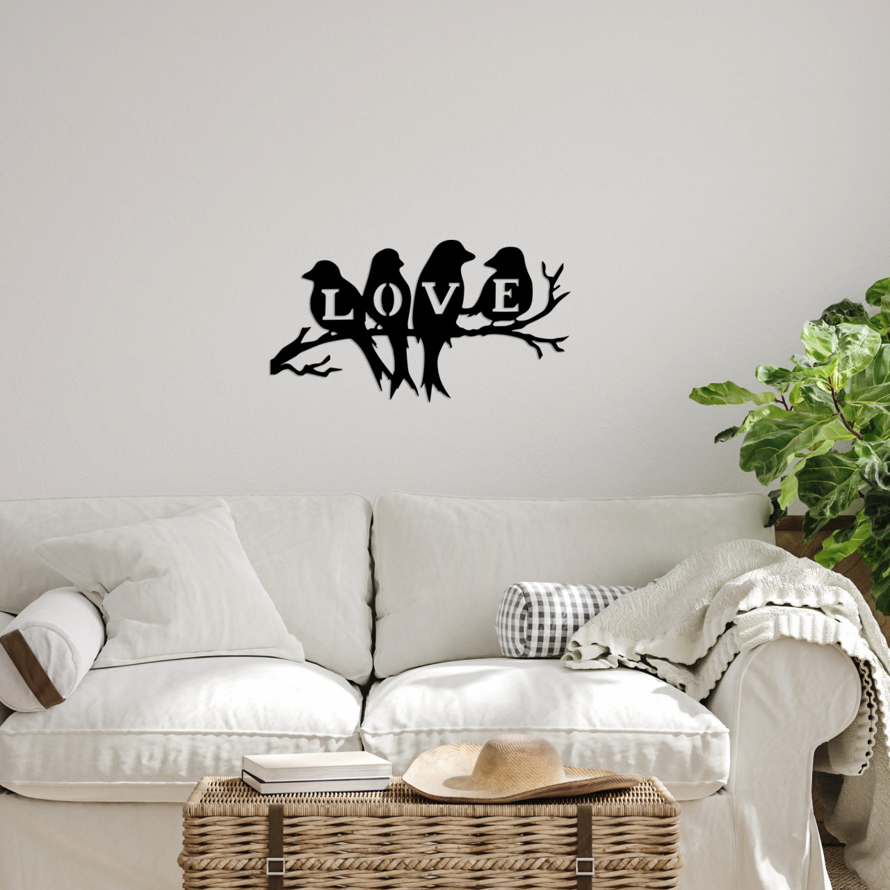 Poze Accesoriu decorativ de perete metalic Birds Love - 522